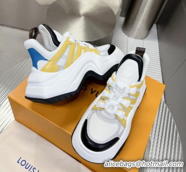 Good Quality Louis Vuitton Lv Archlight 2.0 Platform Sneakers in Yellow Leather and Fabric 022438