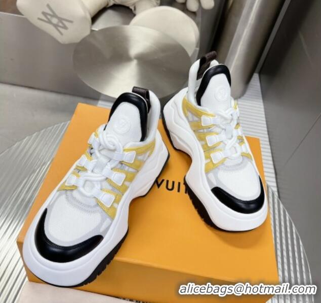 Good Quality Louis Vuitton Lv Archlight 2.0 Platform Sneakers in Yellow Leather and Fabric 022438