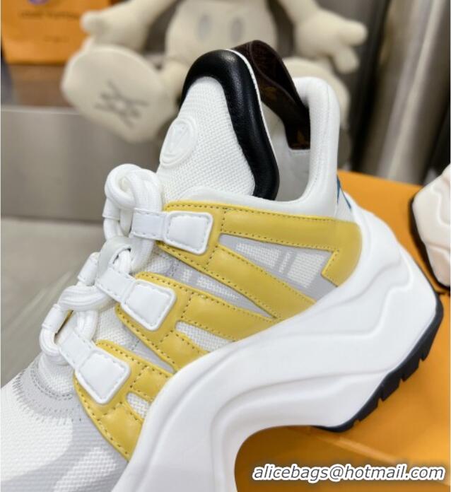 Good Quality Louis Vuitton Lv Archlight 2.0 Platform Sneakers in Yellow Leather and Fabric 022438