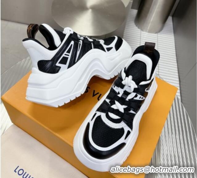 Good Quality Louis Vuitton Lv Archlight 2.0 Platform Sneakers in Leather and Fabric Black/White 022439