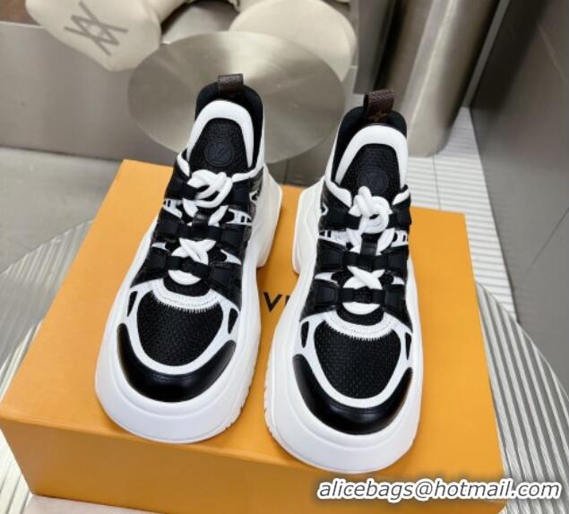 Good Quality Louis Vuitton Lv Archlight 2.0 Platform Sneakers in Leather and Fabric Black/White 022439