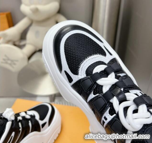 Good Quality Louis Vuitton Lv Archlight 2.0 Platform Sneakers in Leather and Fabric Black/White 022439