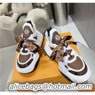 Sophisticated Louis Vuitton Lv Archlight 2.0 Platform Sneakers with Lace Brown/White 022441