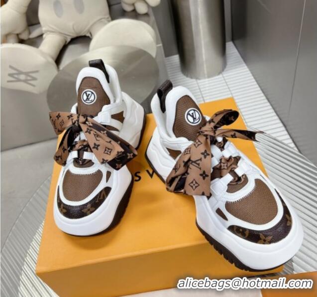 Sophisticated Louis Vuitton Lv Archlight 2.0 Platform Sneakers with Lace Brown/White 022441