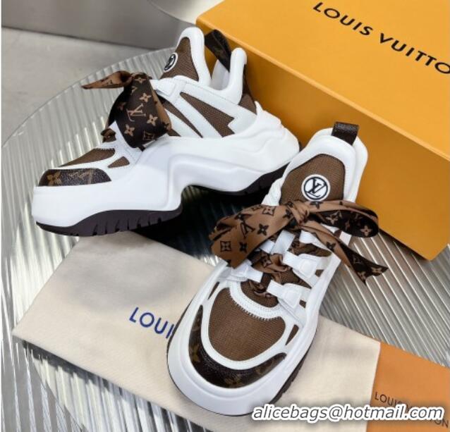 Sophisticated Louis Vuitton Lv Archlight 2.0 Platform Sneakers with Lace Brown/White 022441