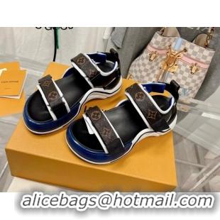 Shop Duplicate Louis Vuitton LV Archlight Flat Sandals Monogram Canvas/Blue 022445