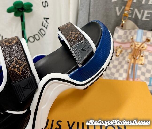 Shop Duplicate Louis Vuitton LV Archlight Flat Sandals Monogram Canvas/Blue 022445