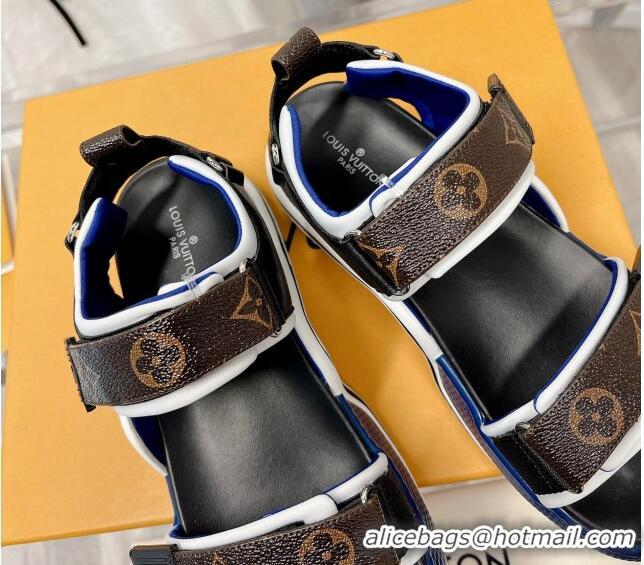 Shop Duplicate Louis Vuitton LV Archlight Flat Sandals Monogram Canvas/Blue 022445