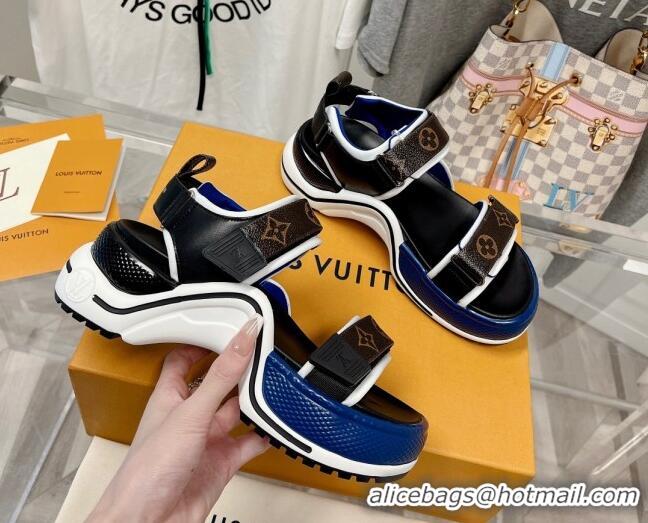 Shop Duplicate Louis Vuitton LV Archlight Flat Sandals Monogram Canvas/Blue 022445