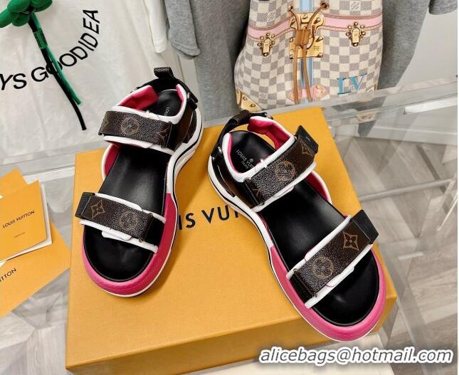 Top Grade Louis Vuitton LV Archlight Flat Sandals Monogram Canvas/Pink 022446