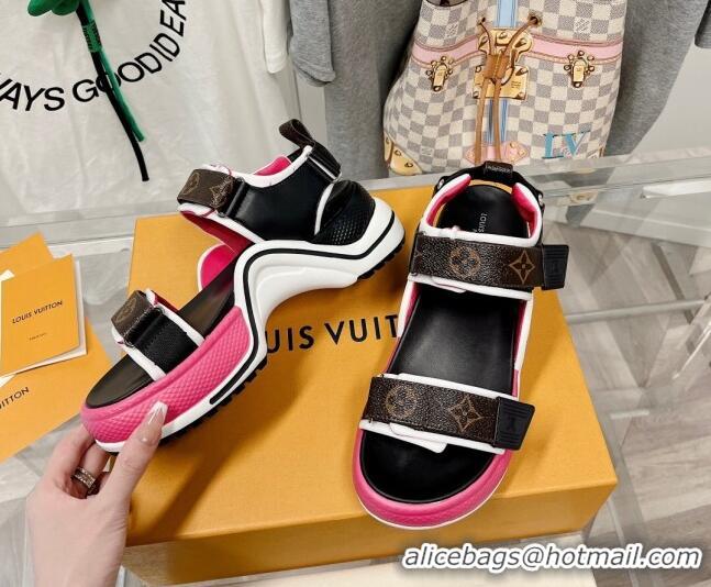 Top Grade Louis Vuitton LV Archlight Flat Sandals Monogram Canvas/Pink 022446