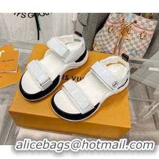 Low Price Louis Vuitton LV Archlight Flat Sandals in White Leather 022447