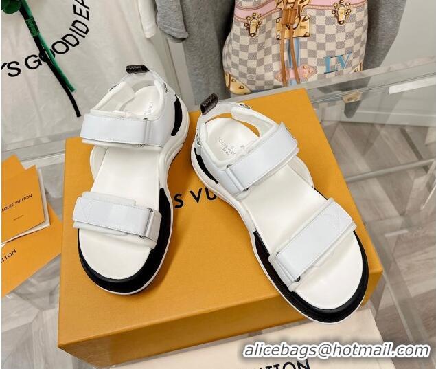 Low Price Louis Vuitton LV Archlight Flat Sandals in White Leather 022447