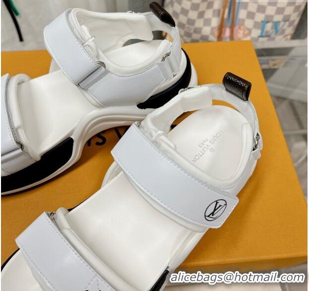 Low Price Louis Vuitton LV Archlight Flat Sandals in White Leather 022447