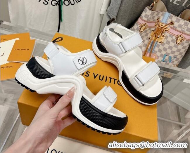 Low Price Louis Vuitton LV Archlight Flat Sandals in White Leather 022447