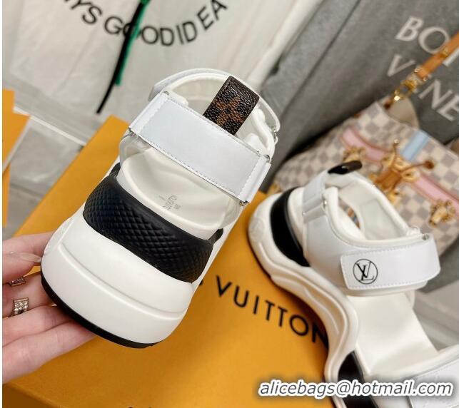 Low Price Louis Vuitton LV Archlight Flat Sandals in White Leather 022447