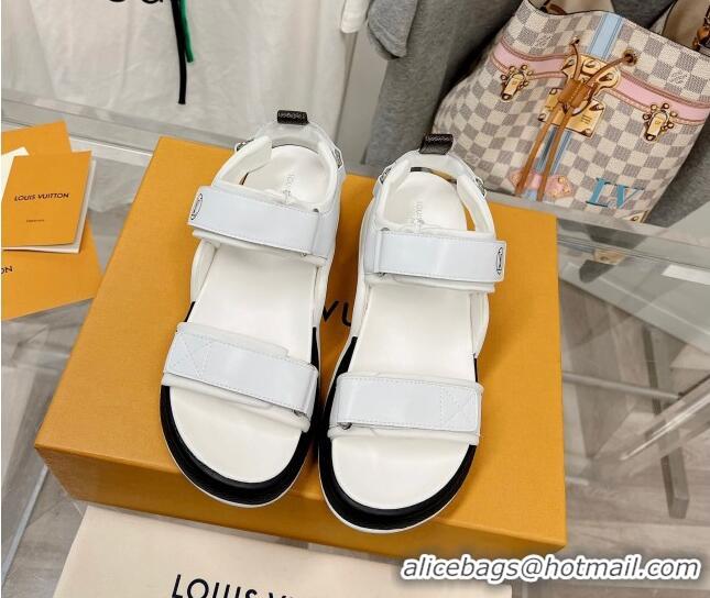 Low Price Louis Vuitton LV Archlight Flat Sandals in White Leather 022447