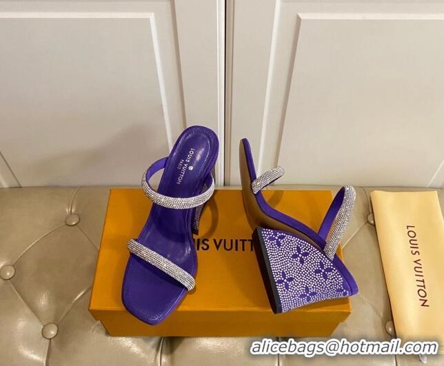 Charming Louis Vuitton Appeal Wedge Slide Sandals 9.5cm Purple 022869