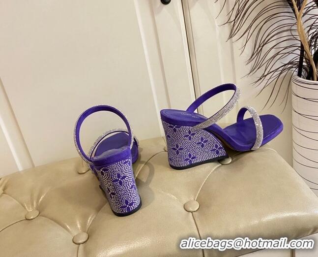 Charming Louis Vuitton Appeal Wedge Slide Sandals 9.5cm Purple 022869