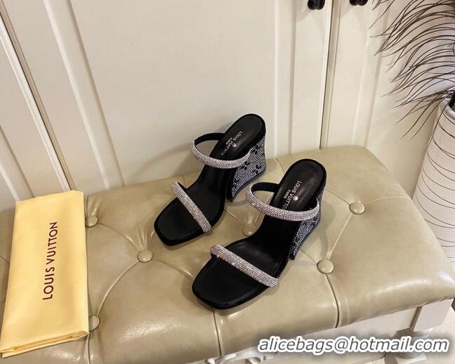 Purchase Louis Vuitton Appeal Wedge Slide Sandals 9.5cm Black 022872