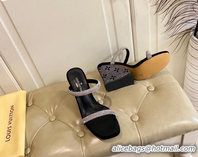 Purchase Louis Vuitton Appeal Wedge Slide Sandals 9.5cm Black 022872