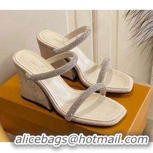 Fashion Louis Vuitton Appeal Wedge Slide Sandals 9.5cm White 022873