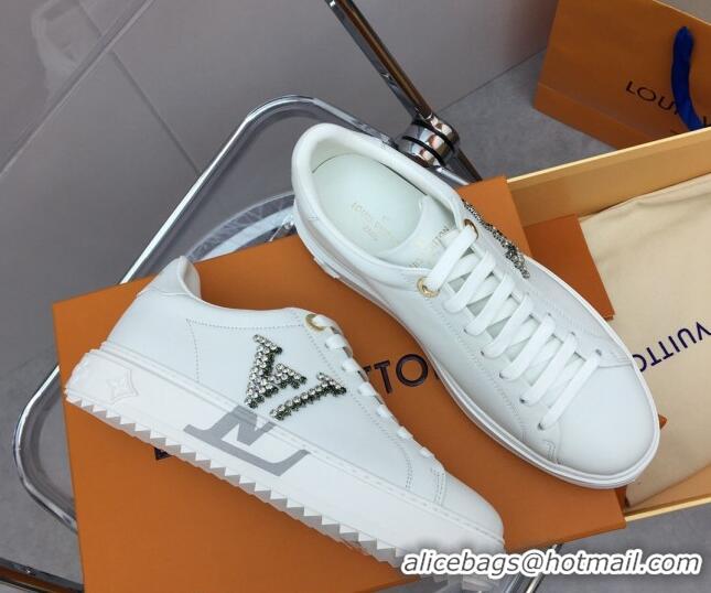 Fashion Louis Vuitton Time Out Sneaker in Calf Leather with Side LV White/Silver 3022884