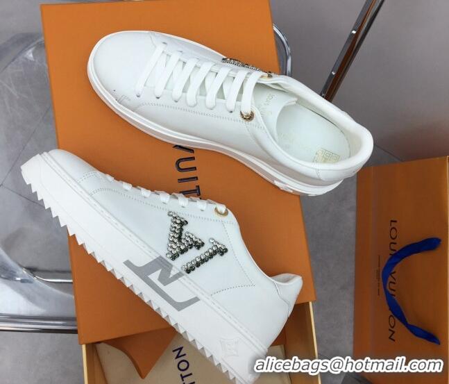 Fashion Louis Vuitton Time Out Sneaker in Calf Leather with Side LV White/Silver 3022884