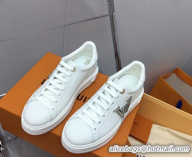 Fashion Louis Vuitton Time Out Sneaker in Calf Leather with Side LV White/Silver 3022884