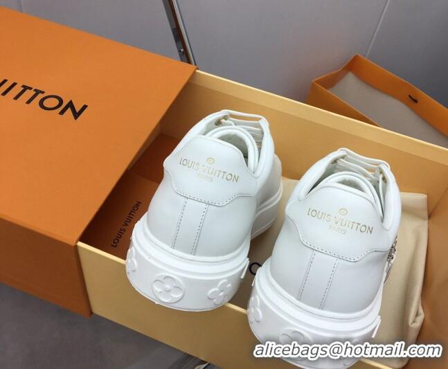 Fashion Louis Vuitton Time Out Sneaker in Calf Leather with Side LV White/Silver 3022884