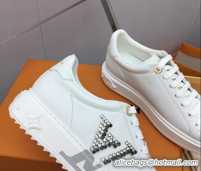 Fashion Louis Vuitton Time Out Sneaker in Calf Leather with Side LV White/Silver 3022884