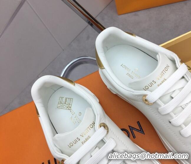 Good Product Louis Vuitton Time Out Sneaker in White Leather with Crystal LV Gold 3022882