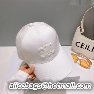 Buy Cheapest Celine Baseball Hat C42806 White 2023