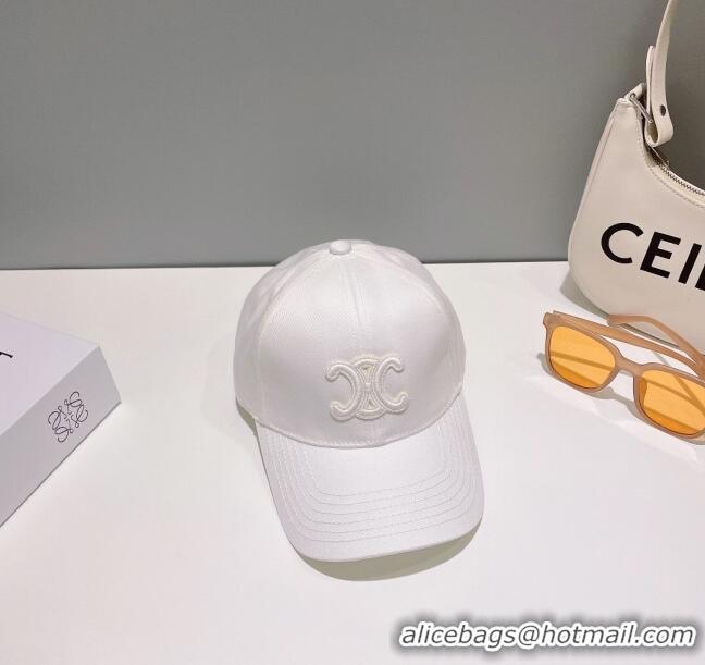 Buy Cheapest Celine Baseball Hat C42806 White 2023