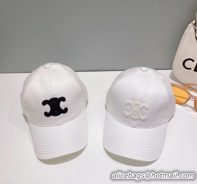 Buy Cheapest Celine Baseball Hat C42806 White 2023