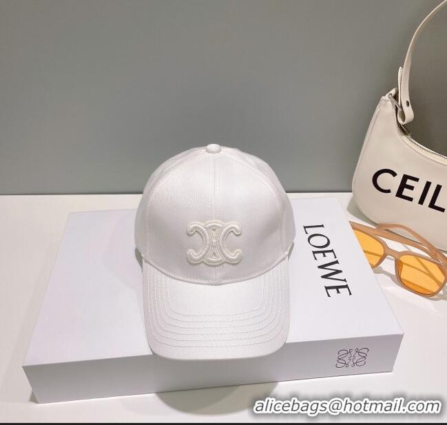 Buy Cheapest Celine Baseball Hat C42806 White 2023