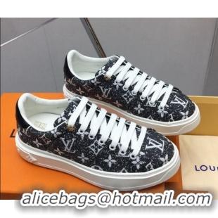 Stylish Louis Vuitton Time Out Sneaker in Grey Monogram Denim 022885