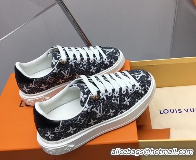 Stylish Louis Vuitton Time Out Sneaker in Grey Monogram Denim 022885