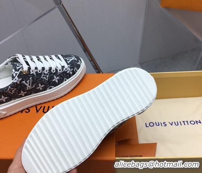 Stylish Louis Vuitton Time Out Sneaker in Grey Monogram Denim 022885