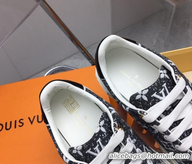 Stylish Louis Vuitton Time Out Sneaker in Grey Monogram Denim 022885