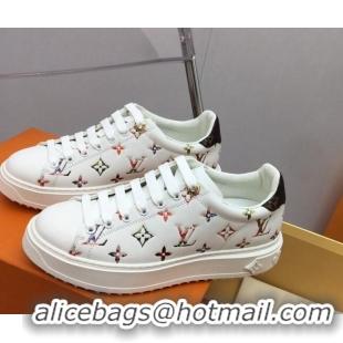 Perfect Louis Vuitton Time Out Sneaker in Monogram Leather White/Multicolor 022886