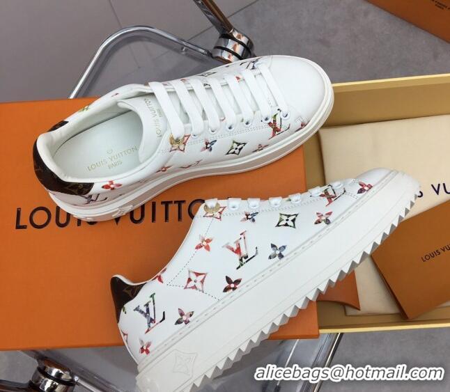 Perfect Louis Vuitton Time Out Sneaker in Monogram Leather White/Multicolor 022886