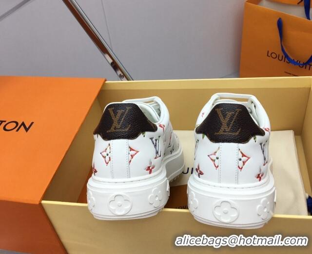 Perfect Louis Vuitton Time Out Sneaker in Monogram Leather White/Multicolor 022886