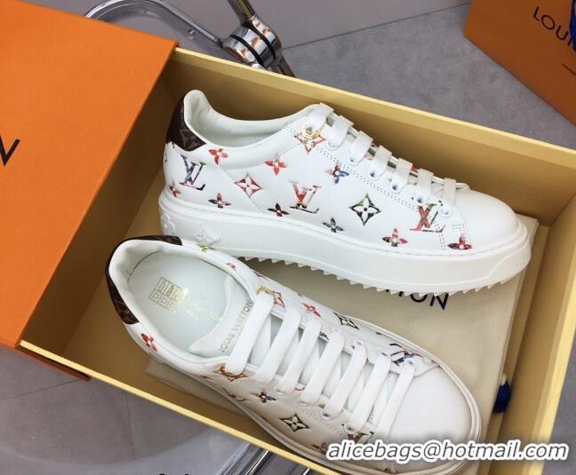 Perfect Louis Vuitton Time Out Sneaker in Monogram Leather White/Multicolor 022886