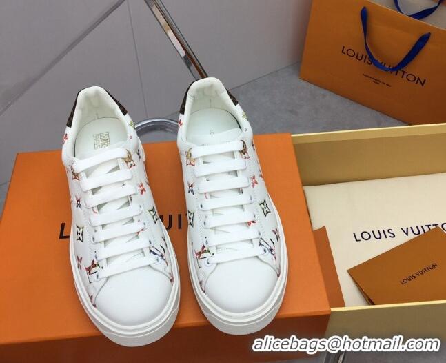 Perfect Louis Vuitton Time Out Sneaker in Monogram Leather White/Multicolor 022886