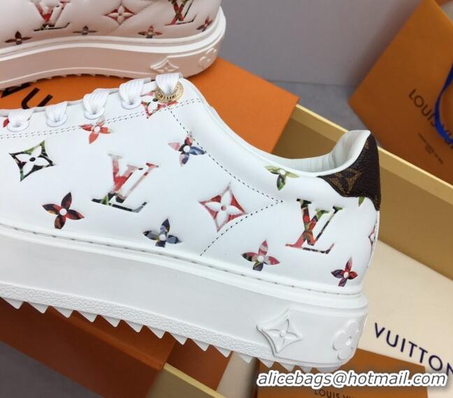 Perfect Louis Vuitton Time Out Sneaker in Monogram Leather White/Multicolor 022886