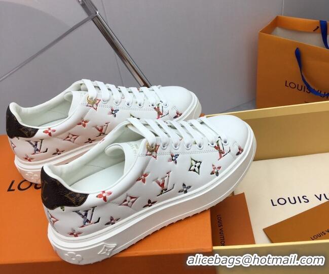 Perfect Louis Vuitton Time Out Sneaker in Monogram Leather White/Multicolor 022886