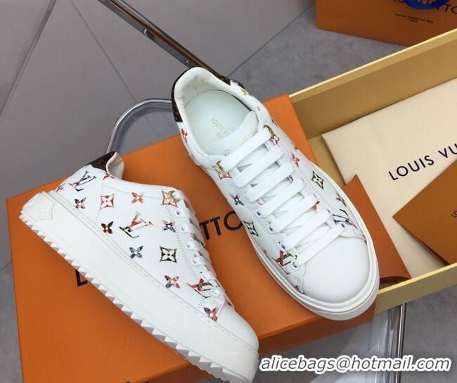 Perfect Louis Vuitton Time Out Sneaker in Monogram Leather White/Multicolor 022886