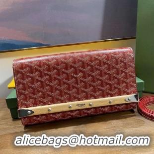 Shop Cheap Goyard Original Monte-Carlo Clutch With Leather Strap 8981 Red