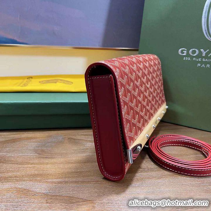 Shop Cheap Goyard Original Monte-Carlo Clutch With Leather Strap 8981 Red